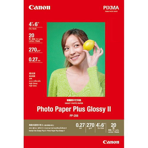 PP-208 Photo Paper Plus Glossy II 4"x6" (20 sheets)