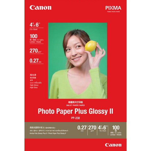 PP-208 Photo Paper Plus Glossy II 4"x6" (100 sheets)